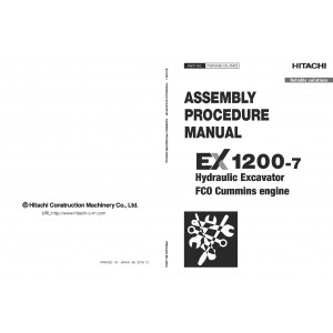 Hitachi EX1200-7 (FCO Cummins engine) Hydraulic Excavator set of Service Manuals