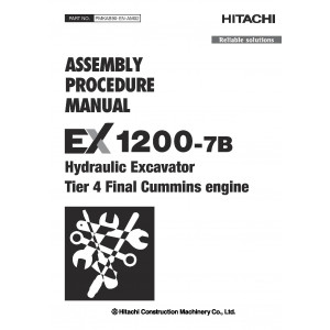 Hitachi EX1200-7B (Tier 4 Final Cummins engine) Hydraulic Excavator set of Service Manuals