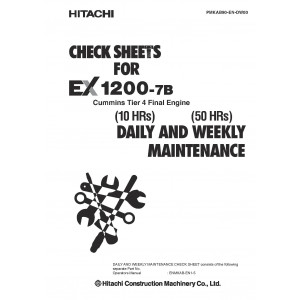 Hitachi EX1200-7B (Tier 4 Final Cummins engine) Hydraulic Excavator set of Service Manuals