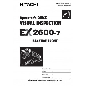 Hitachi EX2600-7 Hydraulic Excavator set of Service Manuals