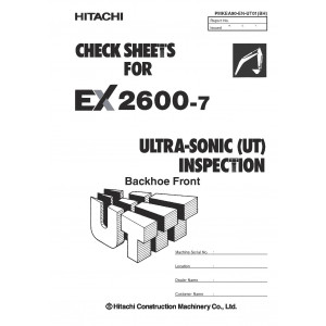 Hitachi EX2600-7 Hydraulic Excavator set of Service Manuals