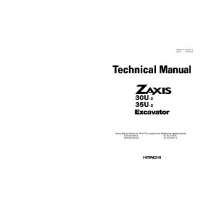 Hitachi Zaxis 30U-2 and Zaxis 35U-2 Compact Excavator set of Service Manuals