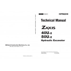 Hitachi Zaxis 40U-2 and Zaxis 50U-2 Compact Excavator set of Service Manuals