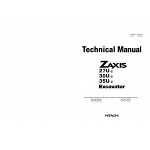 Hitachi Zaxis 27U-2, Zaxis 30U-2 and Zaxis 35U-2 Compact Excavator set of Service Manuals