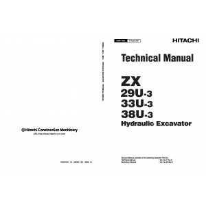 Hitachi Zaxis 29U-3, Zaxis 33U-3 and Zaxis 38U-3 Compact Excavator set of Service Manuals