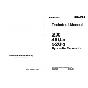 Hitachi Zaxis 48U-3 and Zaxis 52U-3 Compact Excavator set of Service Manuals