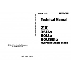 Hitachi Zaxis 35U-3, Zaxis 50U-3 and Zaxis 60USB-3 Hydraulic Angle Blade set of Service Manuals