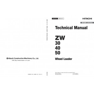 Hitachi Zaxis ZW30, Zaxis ZW40 and Zaxis ZW50 Wheel Loader set of Service Manuals