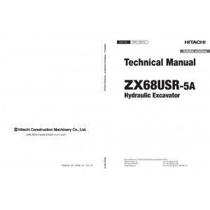 Hitachi Zaxis 68USR-5A Compact Excavator set of Service Manuals