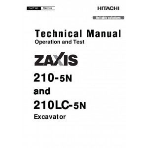 Hitachi Zaxis 210-5N and Zaxis 210LC-5N Crawler Excavator set of Service Manuals