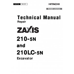 Hitachi Zaxis 210-5N and Zaxis 210LC-5N Crawler Excavator set of Service Manuals