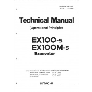 Hitachi EX100-5, EX100M-5, EX110-5 and EX110M-5 Hydraulic Excavator set of Service Manuals