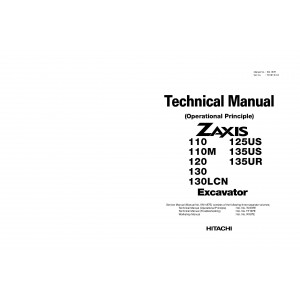 Hitachi Zaxis 125US, Zaxis 135US, Zaxis 135USK and Zaxis 135USL Crawler Excavator set of Service Manuals