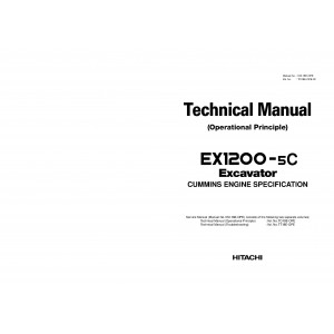 Hitachi EX1200-5C (Cummins Engine) Hydraulic Excavator set of Service Manuals