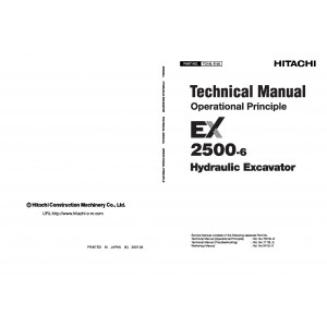 Hitachi EX2500-6 Crawler Excavator set of Service Manuals