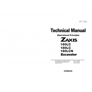 Hitachi Zaxis 160LC, Zaxis 180LC and Zaxis 180LCN Crawler Excavator set of Service Manuals