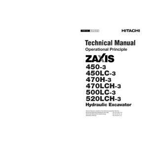 Hitachi Zaxis 450-3, Zaxis 450LC-3, Zaxis 470H-3, Zaxis 470LCH-3, Zaxis 500LC-3 and Zaxis 520LCH-3 Crawler Excavator set of Service Manuals