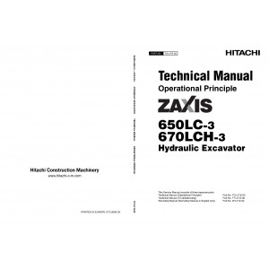 Hitachi Zaxis 650LC-3 and Zaxis 670LCH-3 Crawler Excavator set of Service Manuals