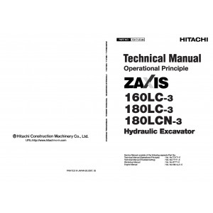 Hitachi Zaxis 160LC-3, Zaxis 180LC-3 and Zaxis 180LCN-3 Crawler Excavator set of Service Manuals