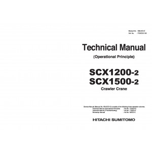 Hitachi-Sumitomo SCX1200-2 and SCX1500-2 Crawler Crane set of Service Manuals