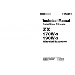 Hitachi Zaxis 170W-3 and Zaxis 190W-3 Wheel Excavator set of Service Manuals