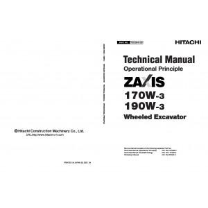 Hitachi Zaxis 170W-3 and Zaxis 190W-3 Wheel Excavator set of Service Manuals