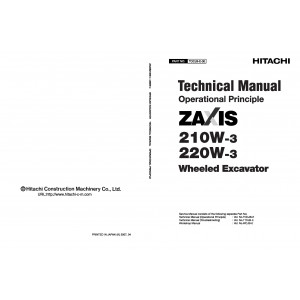 Hitachi Zaxis 210W-3 and Zaxis 220W-3 Wheel Excavator set of Service Manuals