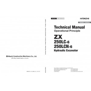 Hitachi Zaxis 250LC-6 and Zaxis 250LCN-6 Crawler Excavator set of Service Manuals