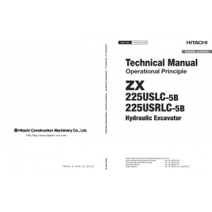 Hitachi Zaxis 225USLC-5B and Zaxis 225USRLC-5B Crawler Excavator set of Service Manuals