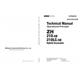 Hitachi ZH 210LC-5B Hybrid Excavator set of Service Manuals