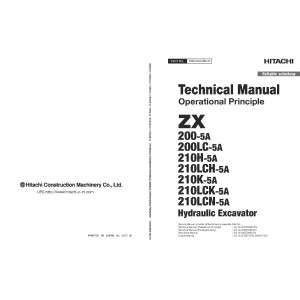 Hitachi Zaxis 200-5A, Zaxis 200LC-5A, Zaxis 210H-5A, Zaxis 210LCH-5A, Zaxis 210K-5A, Zaxis 210LCK-5A and Zaxis 210LCN-5A Crawler Excavator set of Service Manuals