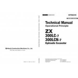 Hitachi Zaxis 300LC-7 and Zaxis 300LCN-7 Crawler Excavator set of Service Manuals