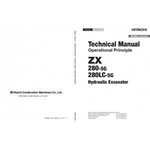 Hitachi Zaxis 280-5G and Zaxis 280LC-5G Crawler Excavator set of Service Manuals