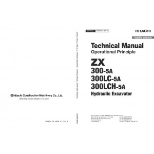 Hitachi Zaxis 300-5A, Zaxis 300LC-5A and Zaxis 300LCH-5A Crawler Excavator set of Service Manuals