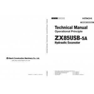 Hitachi Zaxis 85USB-5A Compact Excavator set of Service Manuals