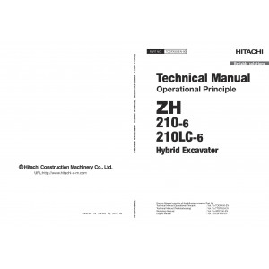 Hitachi ZH 210-6 and ZH 210LC-6 Hybrid Excavator set of Service Manuals