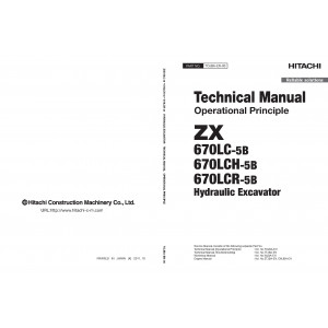 Hitachi Zaxis 670LC-5B, Zaxis 670LCH-5B and Zaxis 670LCR-5B Crawler Excavator set of Service Manuals