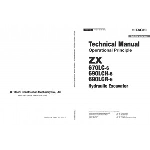 Hitachi Zaxis 670LC-6, Zaxis 690LCH-6 and Zaxis 690LCR-6 Crawler Excavator set of Service Manuals