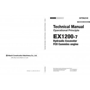 Hitachi EX1200-7 (FCO Cummins engine) Hydraulic Excavator set of Service Manuals