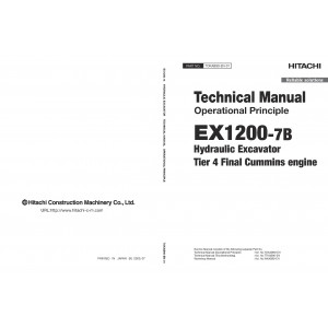 Hitachi EX1200-7B (Tier 4 Final Cummins engine) Hydraulic Excavator set of Service Manuals