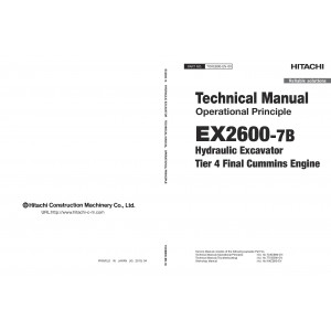 Hitachi EX2600-7B Hydraulic Excavator set of Service Manuals