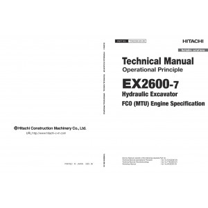 Hitachi EX2600-7 (FCO (MTU) Engine Specification) Hydraulic Excavator set of Service Manuals