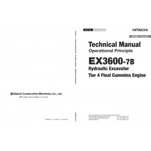 Hitachi EX3600-7B Hydraulic Excavator set of Service Manuals