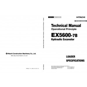 Hitachi EX5600-7B (Tier 4 Final Cummins engine) Hydraulic Excavator set of Service Manuals