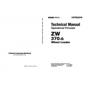 Hitachi Zaxis ZW370-G Wheel Loader set of Service Manuals