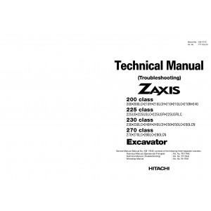 Hitachi Zaxis 200, Zaxis 210, Zaxis 230, Zaxis 240, Zaxis 250, Zaxis 270, Zaxis 280LC Crawler Excavator set of Service Manuals