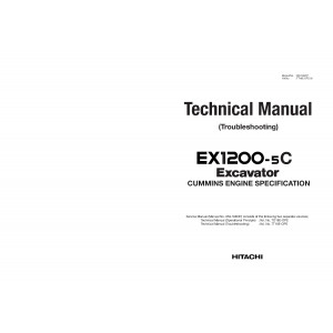 Hitachi EX1200-5C (Cummins Engine) Hydraulic Excavator set of Service Manuals