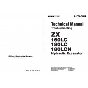 Hitachi Zaxis 160LC, Zaxis 180LC and Zaxis 180LCN Crawler Excavator set of Service Manuals