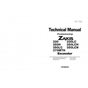 Hitachi Zaxis 330, Zaxis 330LC, Zaxis 350H, Zaxis 350LCH and Zaxis 370MTH Crawler Excavator set of Service Manuals