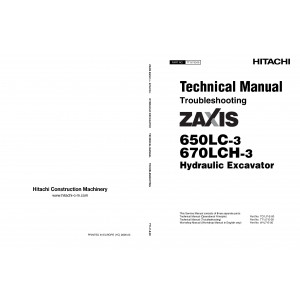 Hitachi Zaxis 650LC-3 and Zaxis 670LCH-3 Crawler Excavator set of Service Manuals